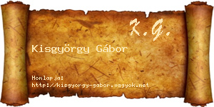 Kisgyörgy Gábor névjegykártya