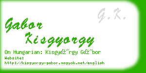 gabor kisgyorgy business card