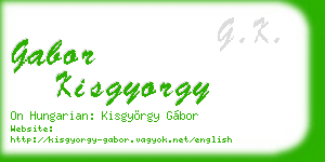 gabor kisgyorgy business card